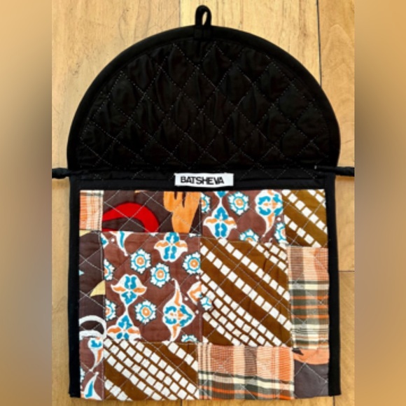 Batsheva Double Flap Quilted Bag in Brown Patchwork NWOT - Picture 4 of 4